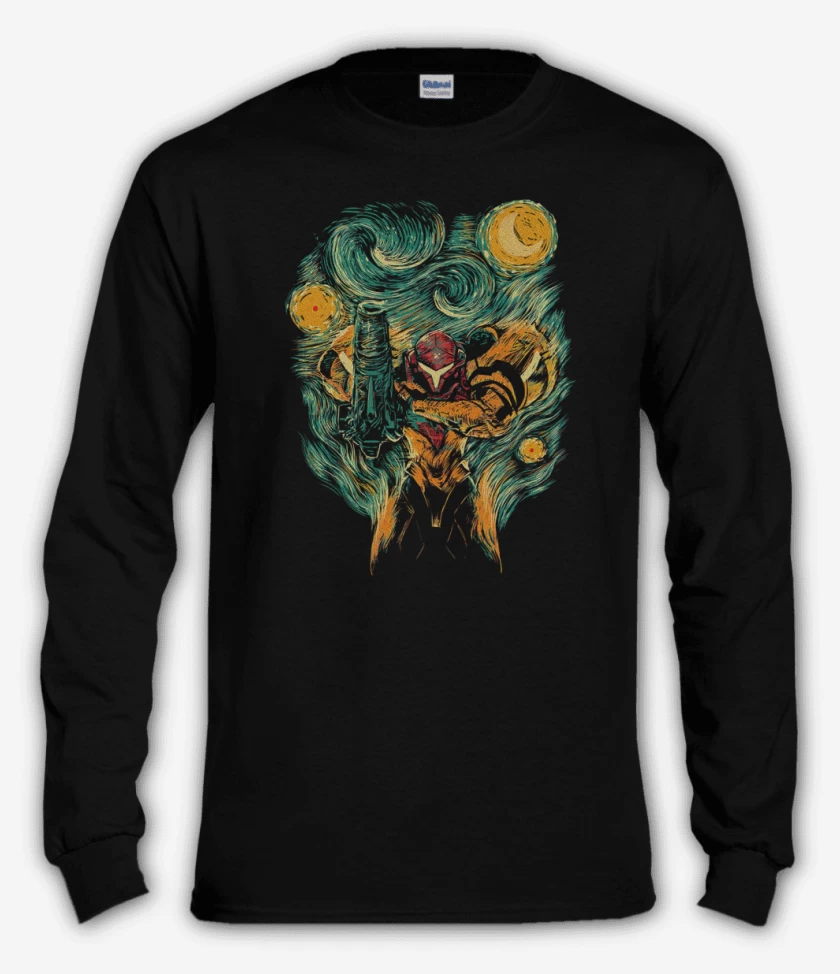 Polera manga larga Negro de metroid 5