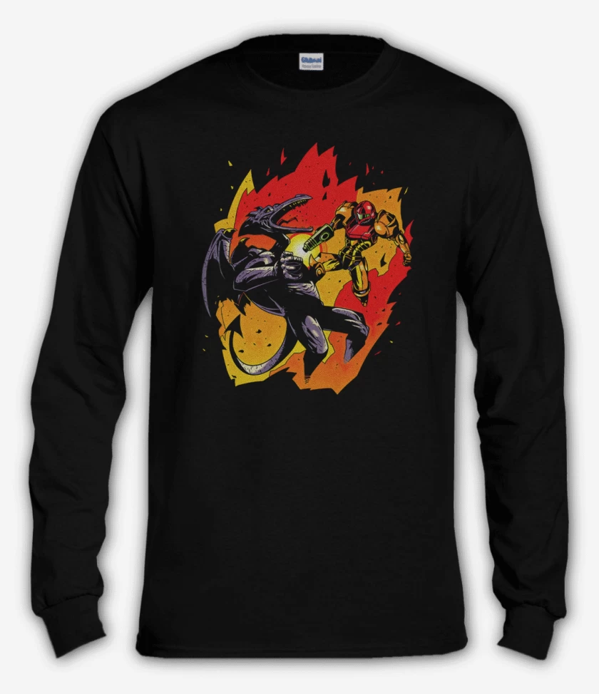 Polera manga larga Negro de metroi 6