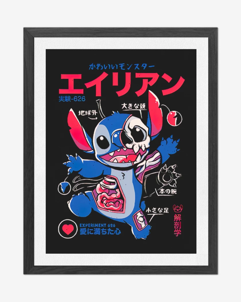 Cuadro decorativo Negro de Stitch japo