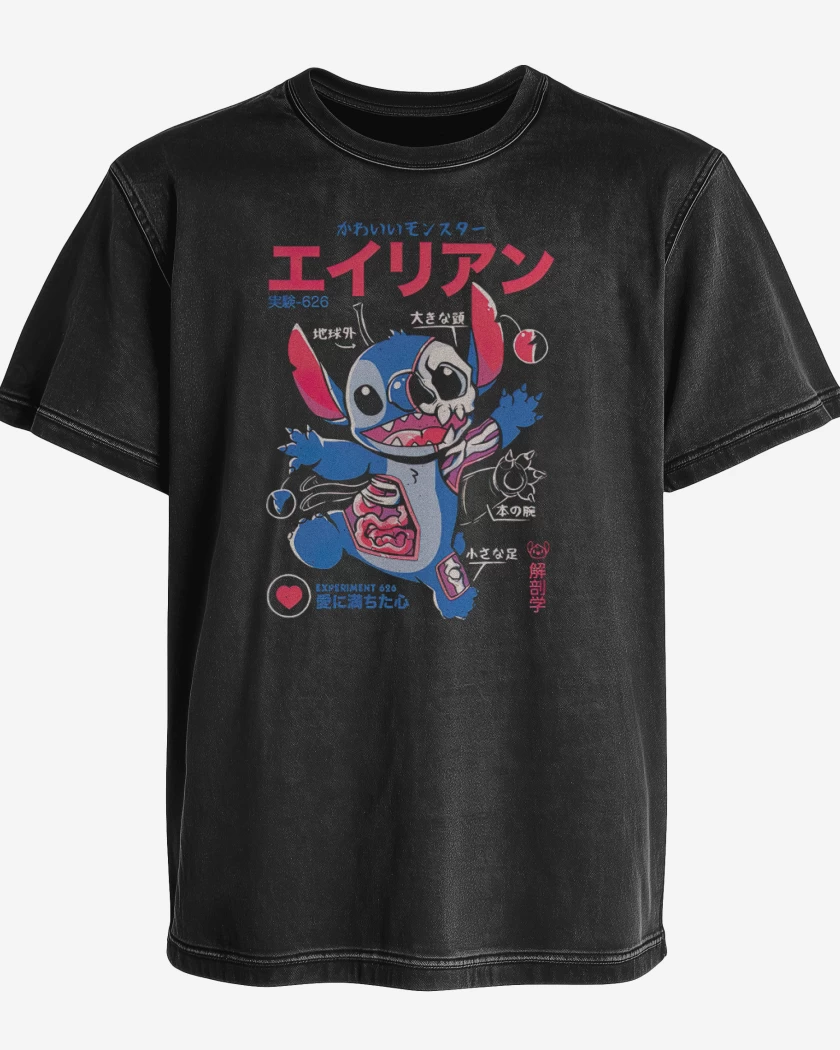 Polera desgastada Stitch japo