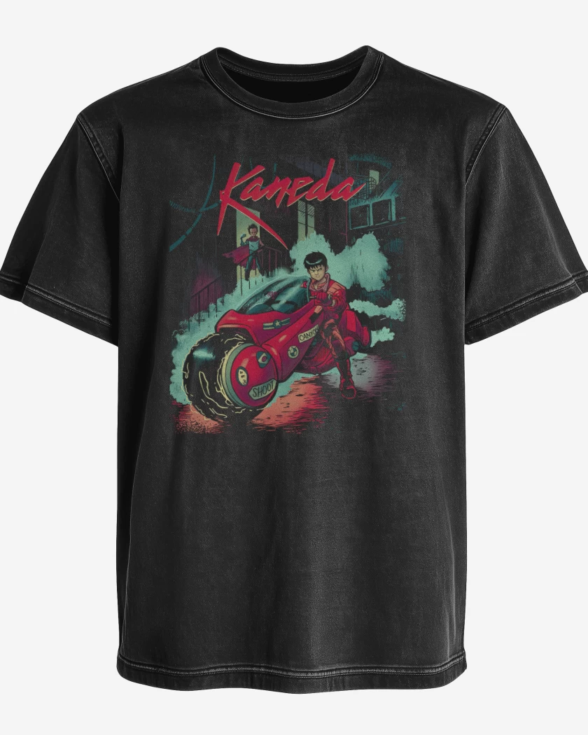 Polera desgastada Negro de Neotokio