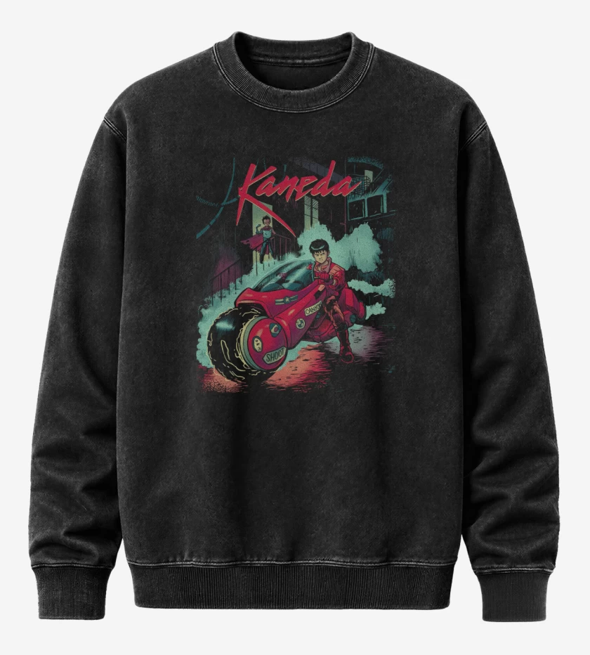 Poleron Polo Acid Wash Negro de Neotokio