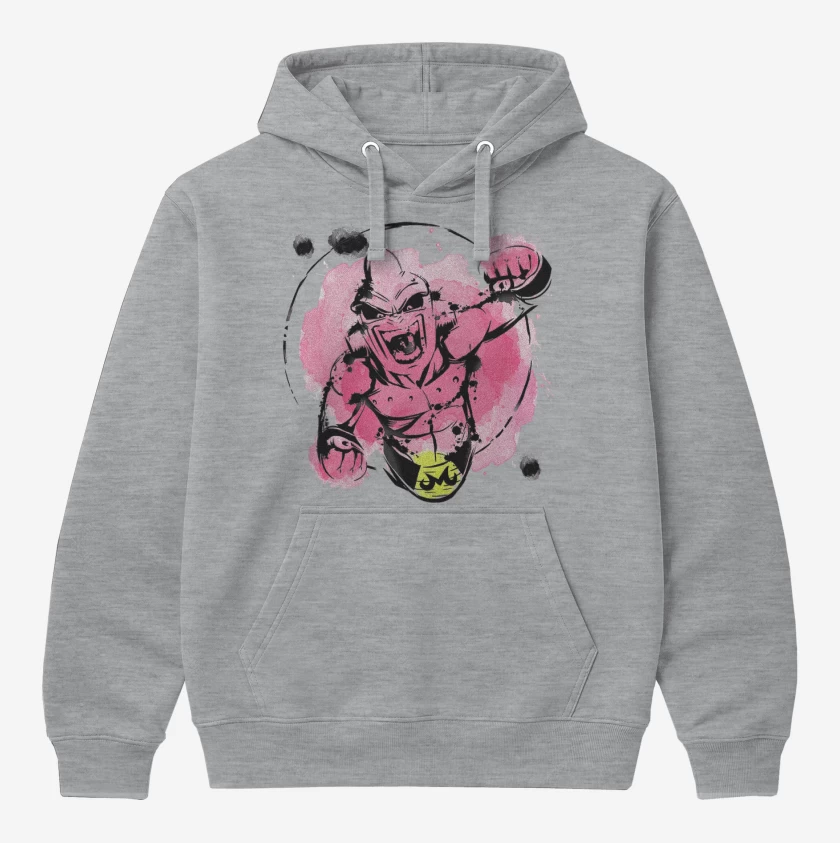 Polerón Canguro Gris Melange de Buu Maligno