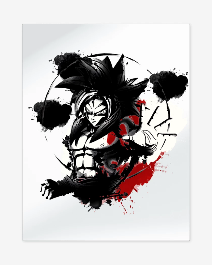 Print metalico Blanco de Goku ssj4