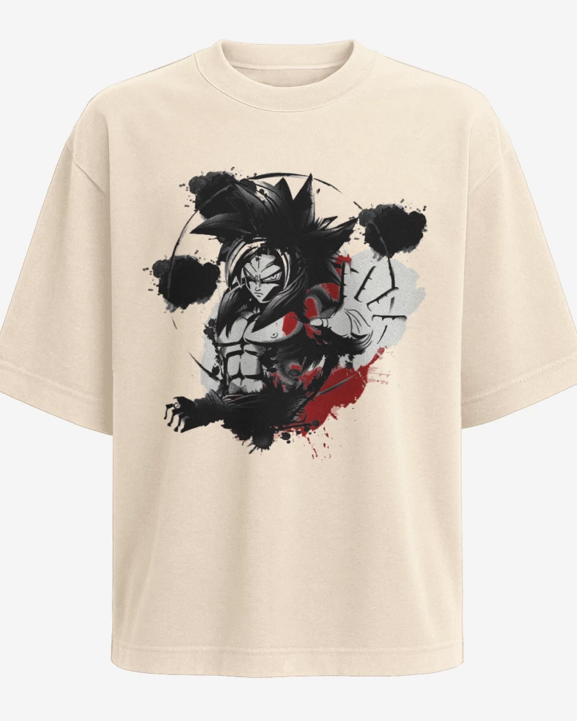 Polera Oversize Beige de Goku ssj4