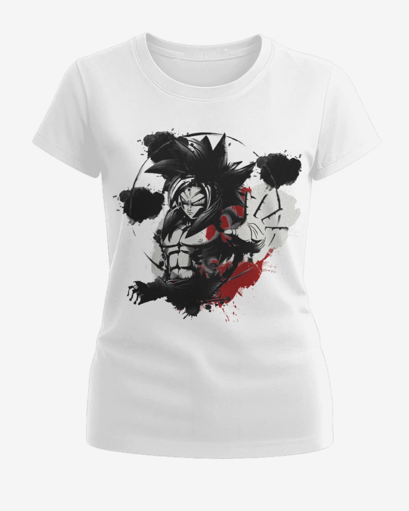 Polera de Mujer Blanco de Goku ssj4