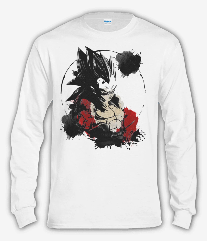 Polera manga larga Blanco de Vegeta ssj4