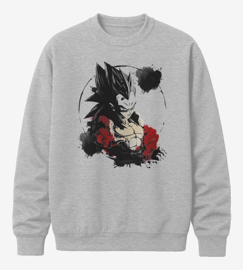 Poleron polo Gris Melange de Vegeta ssj4