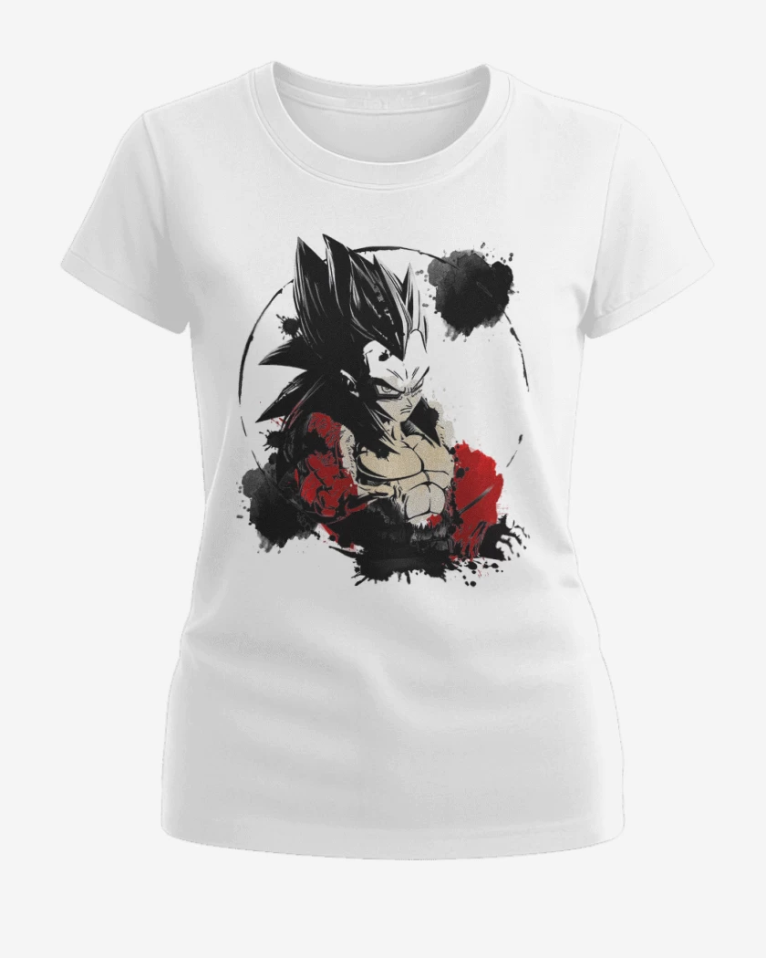 Polera de Mujer Blanco de Vegeta ssj4