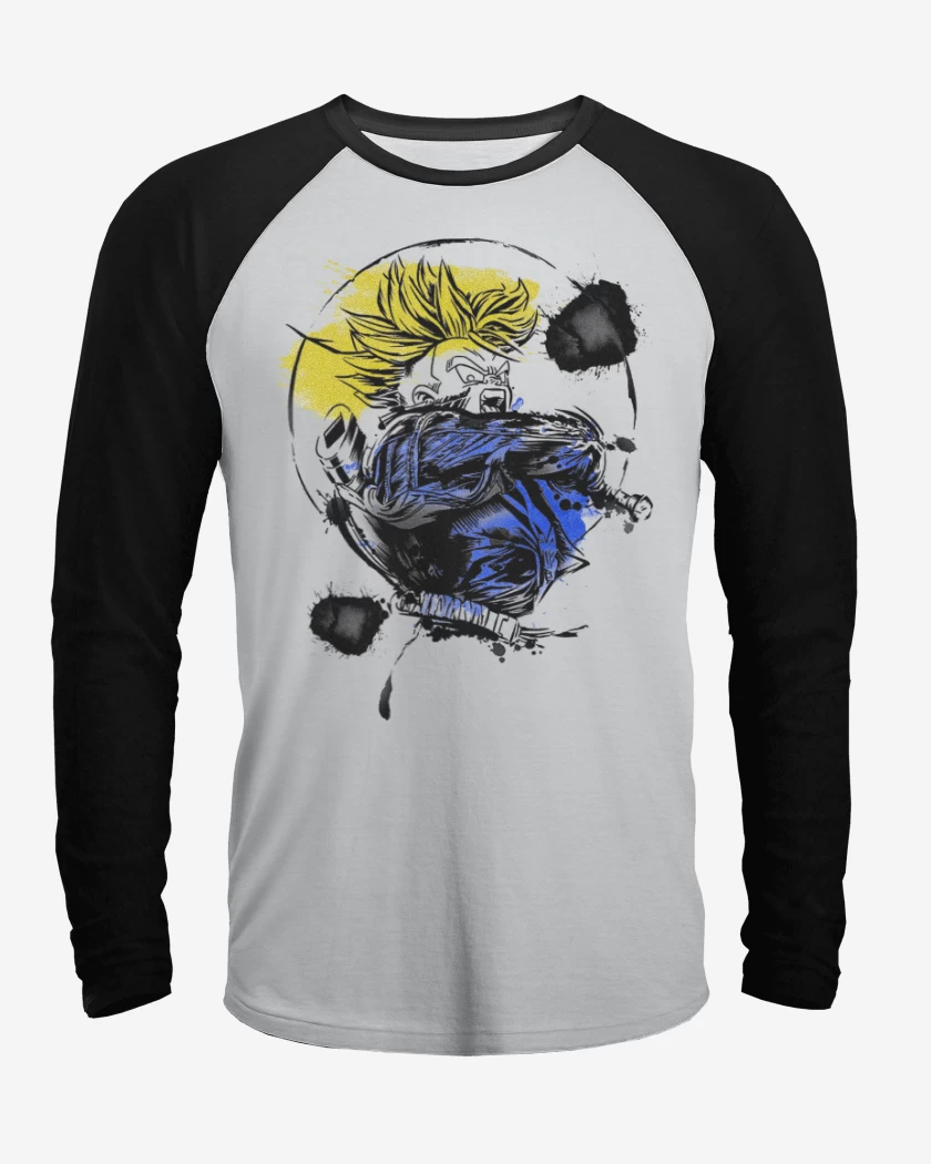 Polera Raglan Blanco / Negro de Trunks del futuro