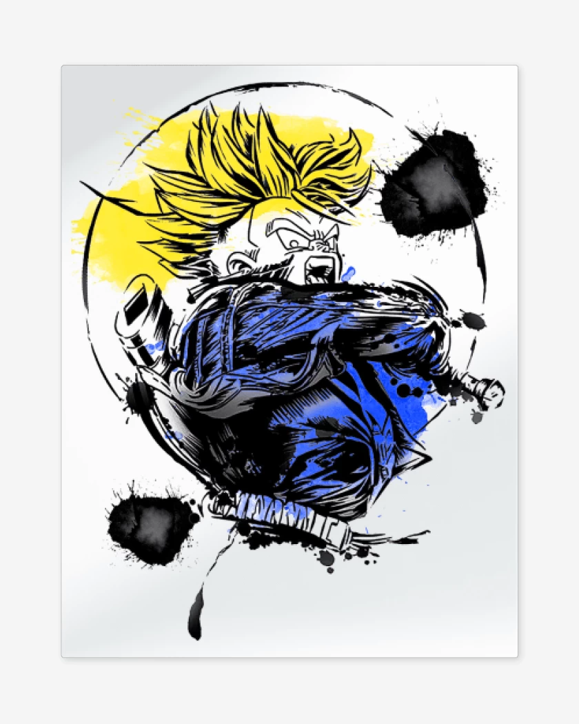 Print metalico Blanco de Trunks del futuro