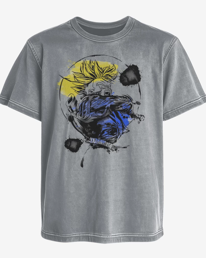 Polera desgastada Gris Melange de Trunks del futuro