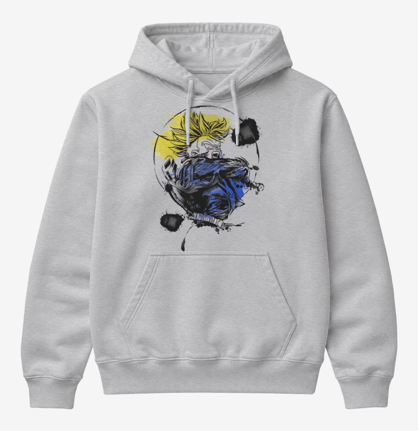 Poleron Canguro básico Gris Melange de Trunks del futuro