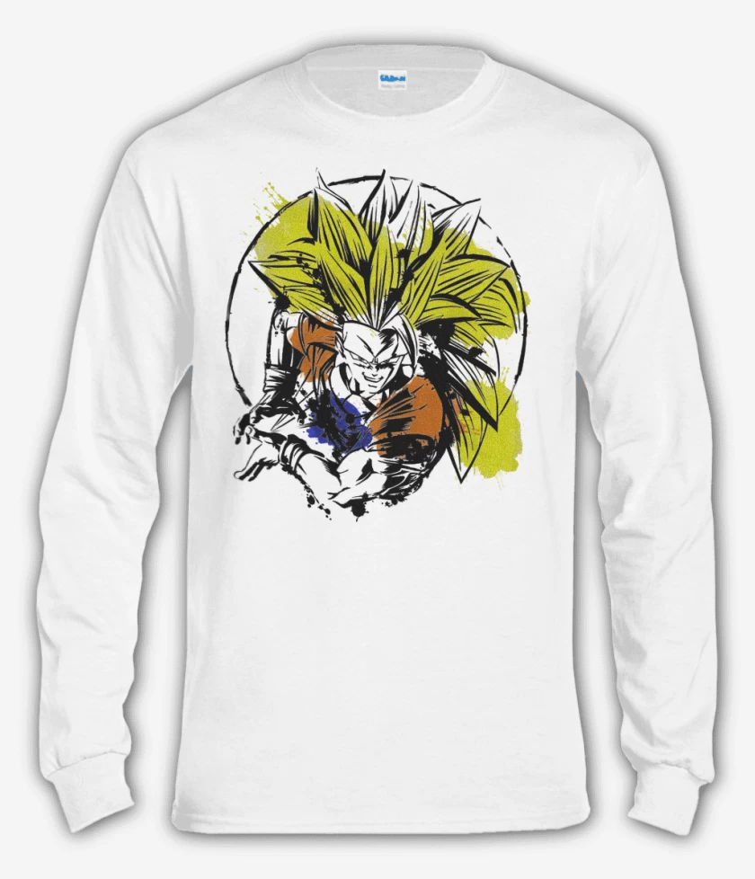 Polera manga larga Blanco de ssj3