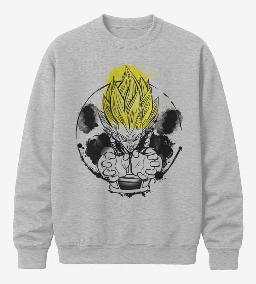 Poleron polo Gris Melange de Principe saiyans