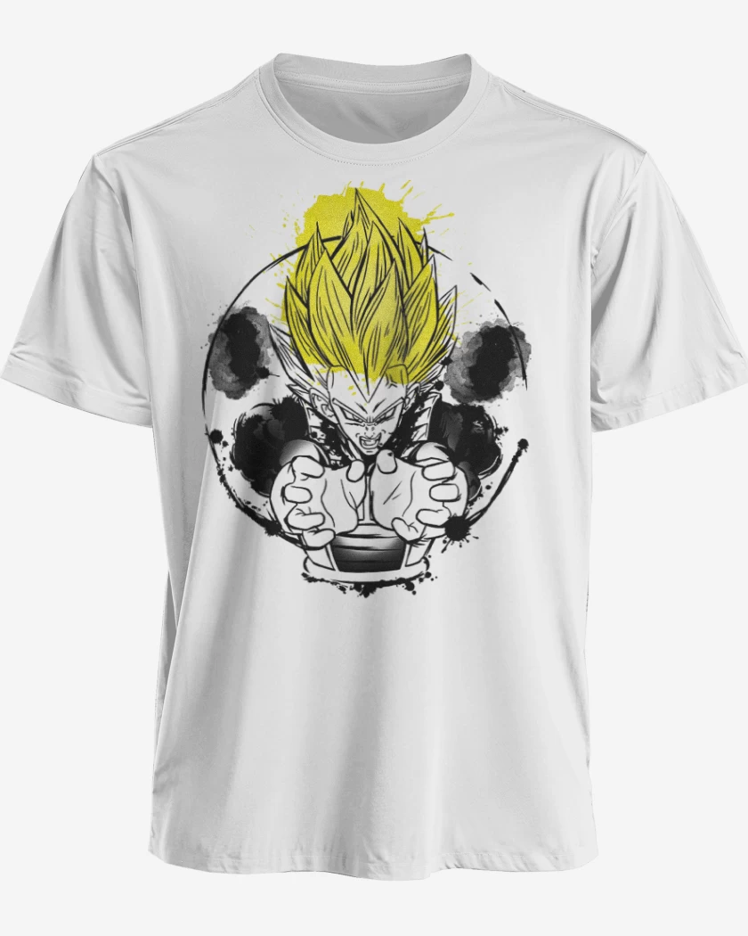 Polera premium Blanco de Principe saiyans
