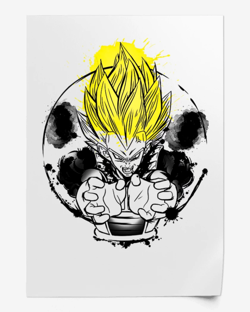 Print Blanco de Principe saiyans
