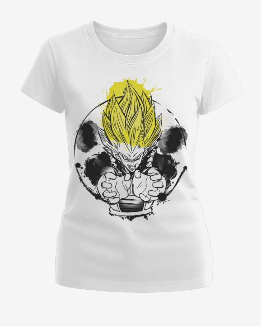 Polera de Mujer Blanco de Principe saiyans