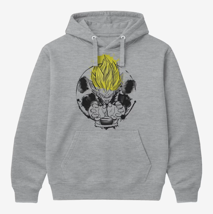 Polerón Canguro Gris Melange de Principe saiyans