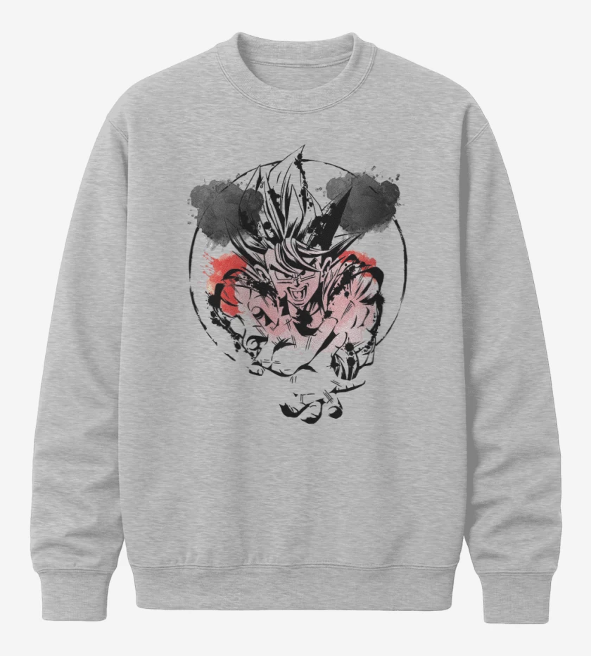 Poleron polo Gris Melange de Goku colors