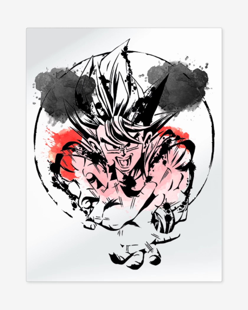 Print metalico Blanco de Goku colors