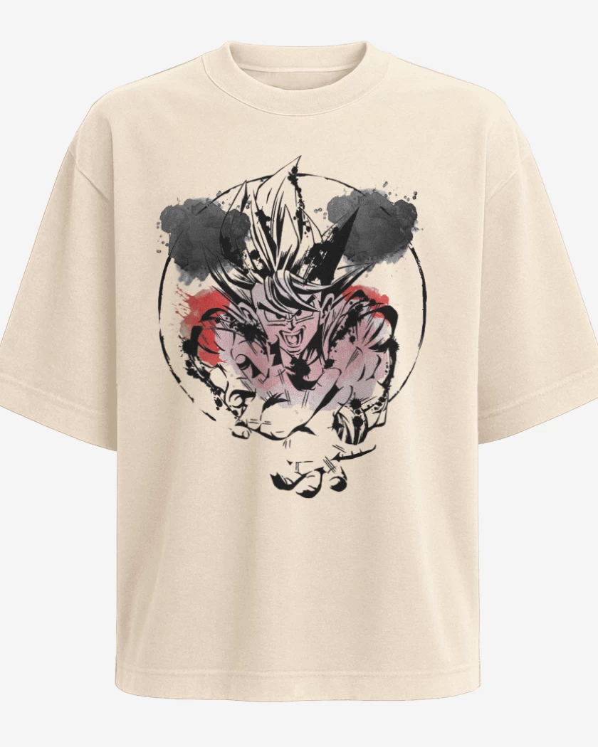 Polera Oversize Beige de Goku colors