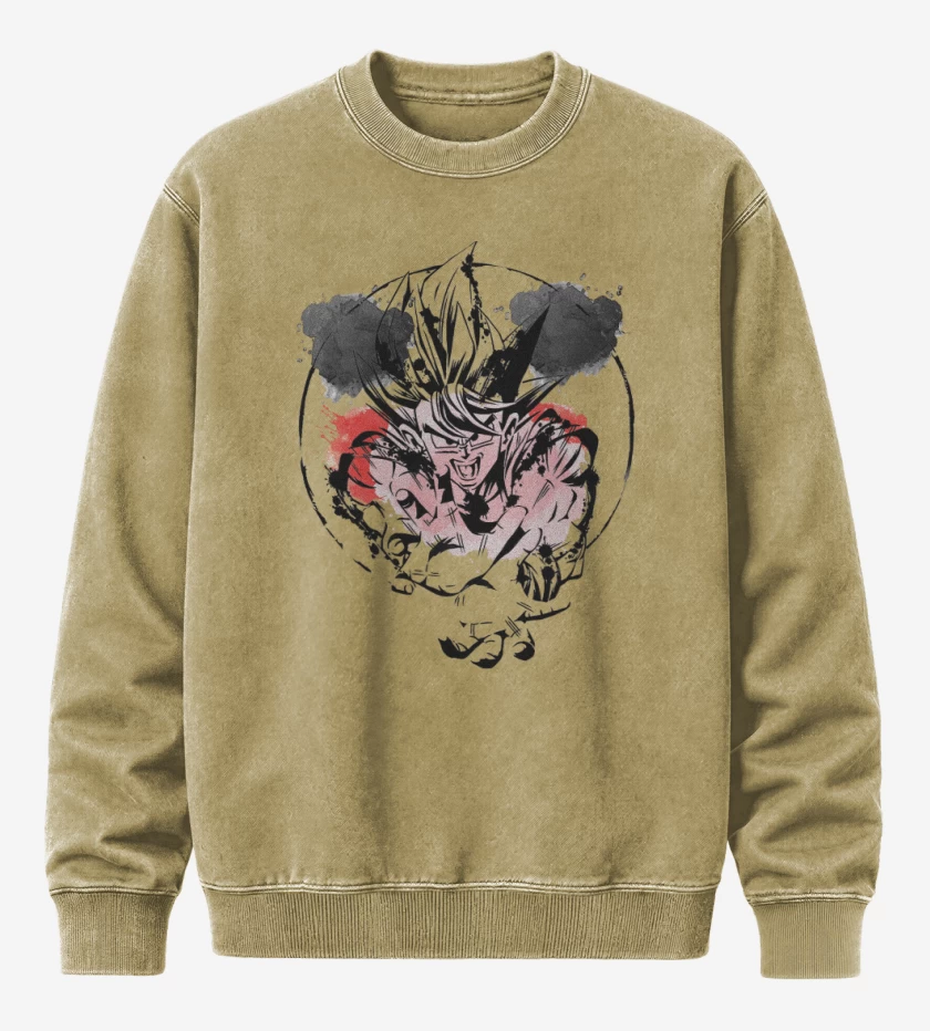 Poleron Polo Acid Wash Beige de Goku colors