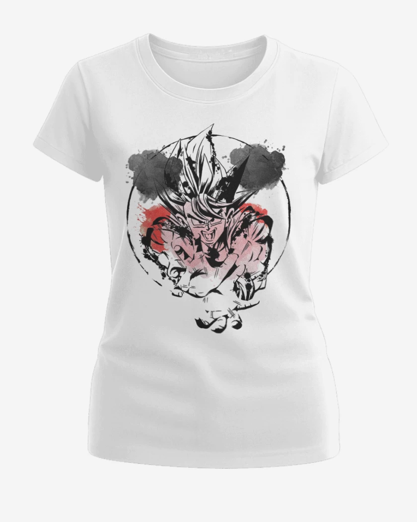 Polera de Mujer Blanco de Goku colors