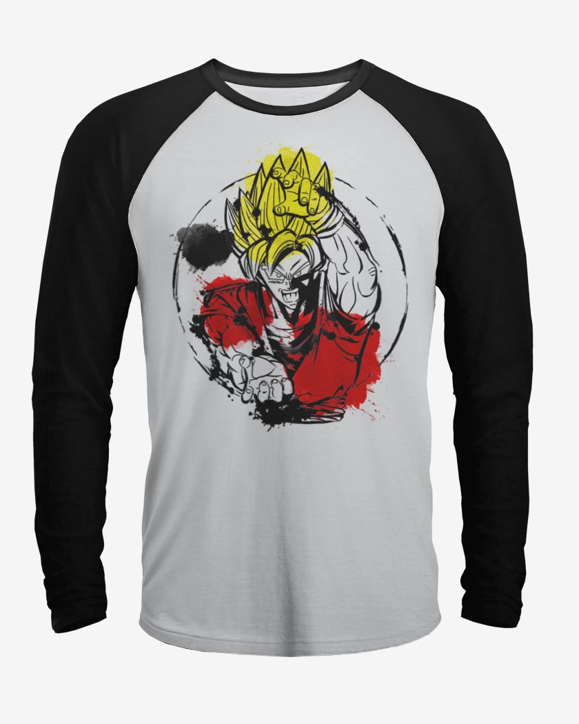Polera Raglan Blanco / Negro de Ssj2