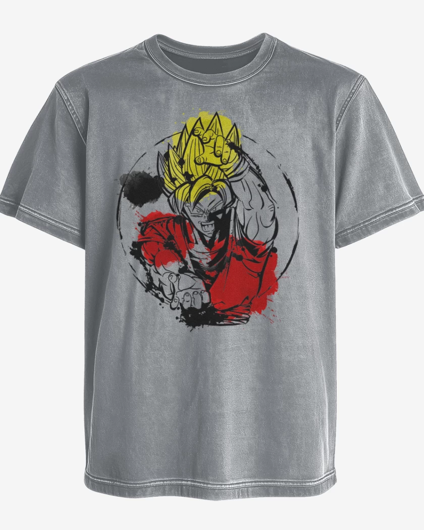 Polera desgastada Gris Melange de Ssj2