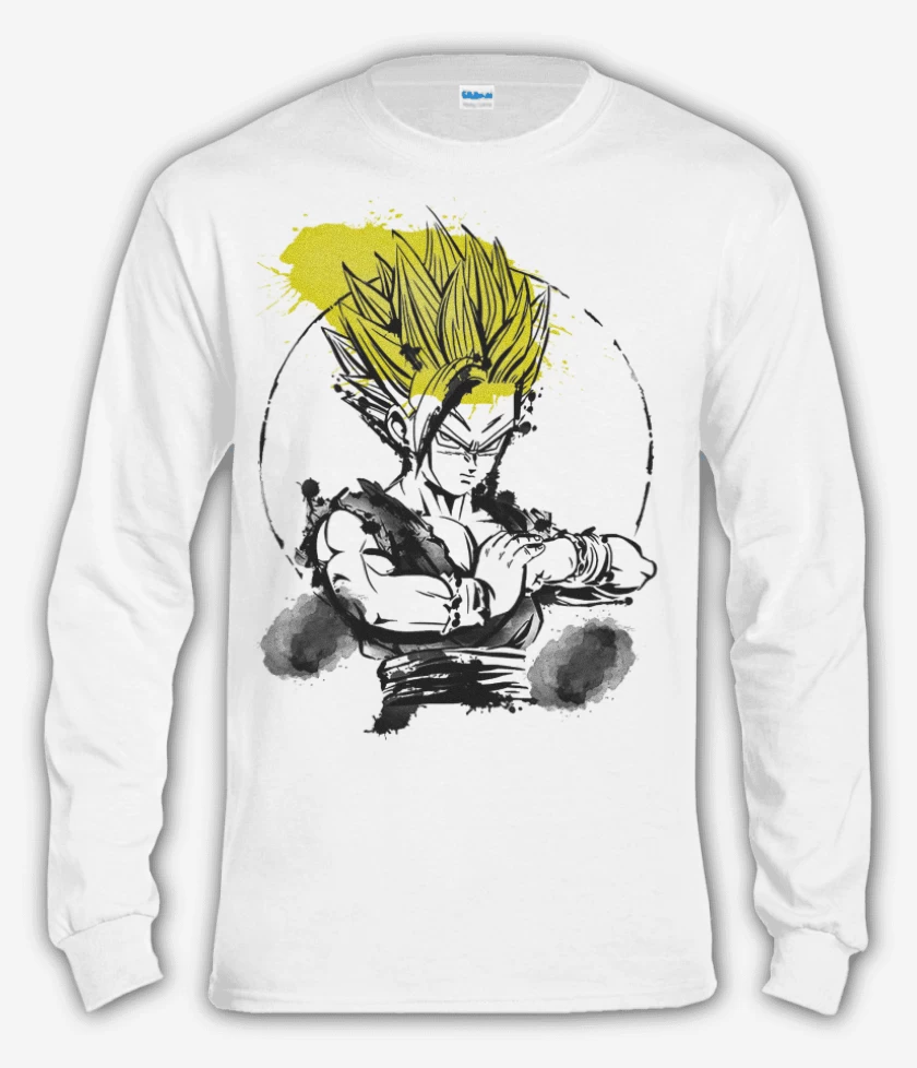 Polera manga larga Blanco de Gohan ssj2