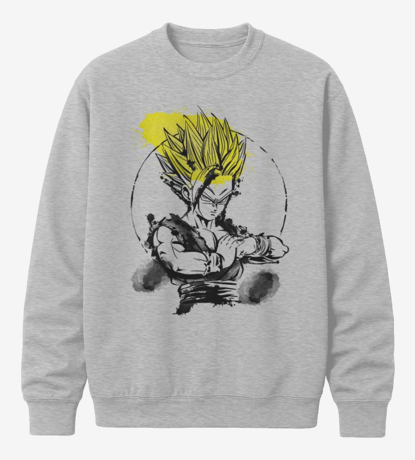 Poleron polo Gris Melange de Gohan ssj2