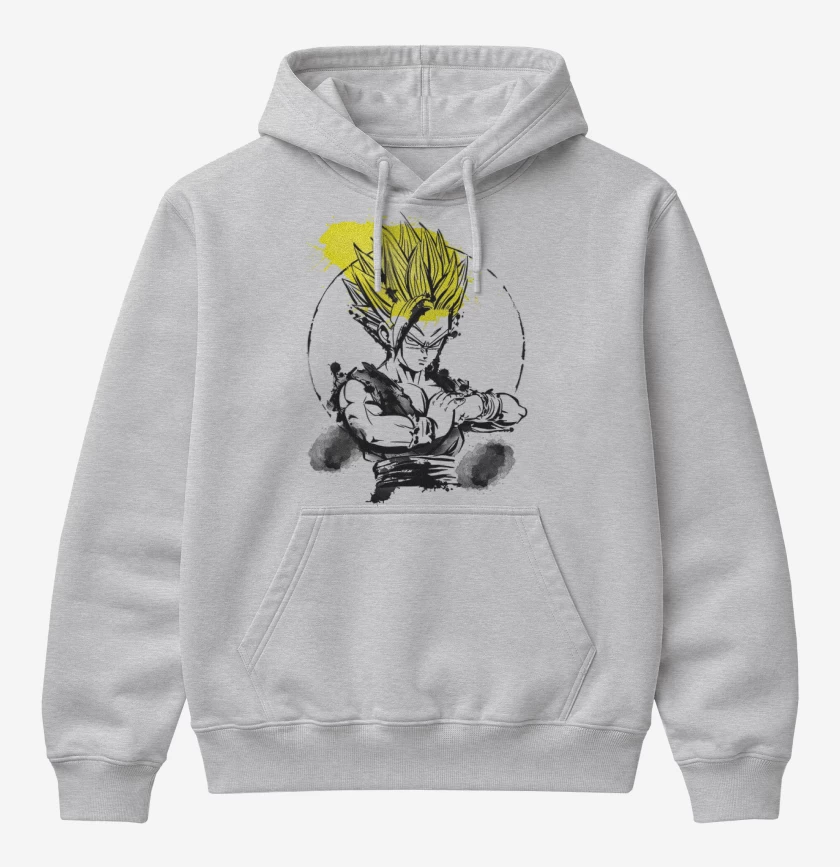 Poleron Canguro básico Gris Melange de Gohan ssj2