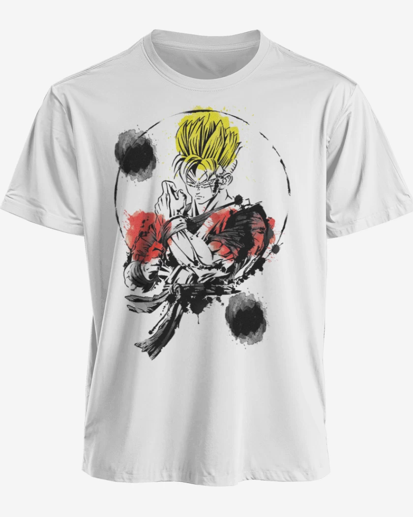 Polera premium Blanco de Gohan del futuro