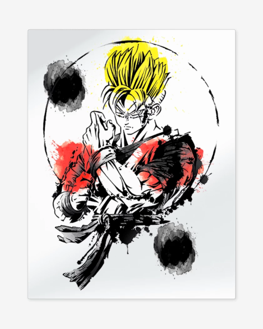 Print metalico Blanco de Gohan del futuro