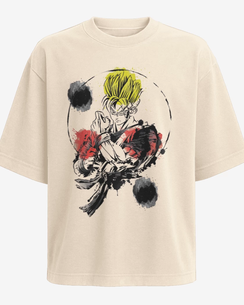 Polera Oversize Beige de Gohan del futuro