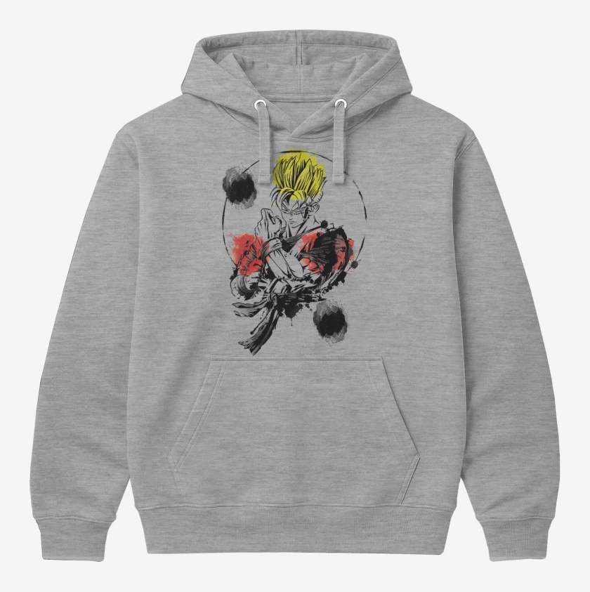 Polerón Canguro Gris Melange de Gohan del futuro