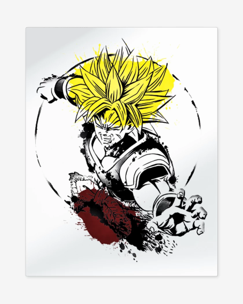 Print metalico Blanco de Broly lengendario