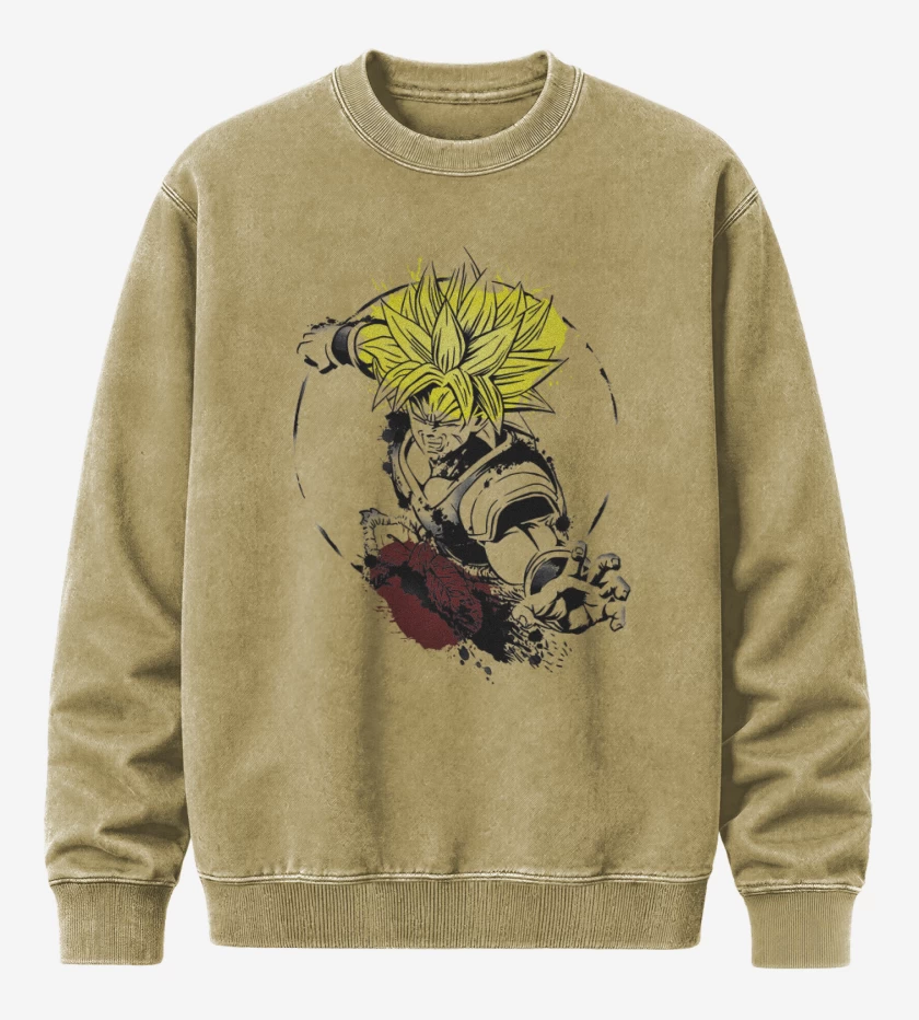 Poleron Polo Acid Wash Beige de Broly lengendario