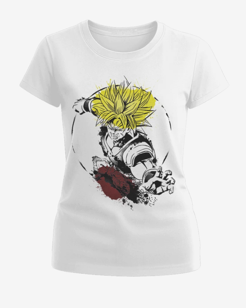 Polera de Mujer Blanco de Broly lengendario