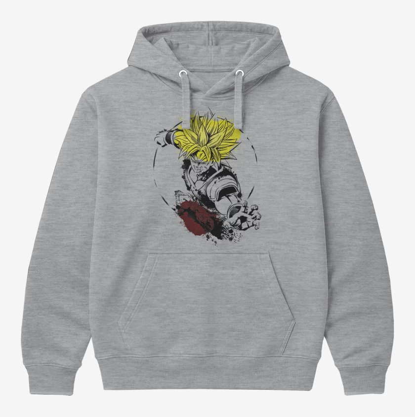 Polerón Canguro Gris Melange de Broly lengendario