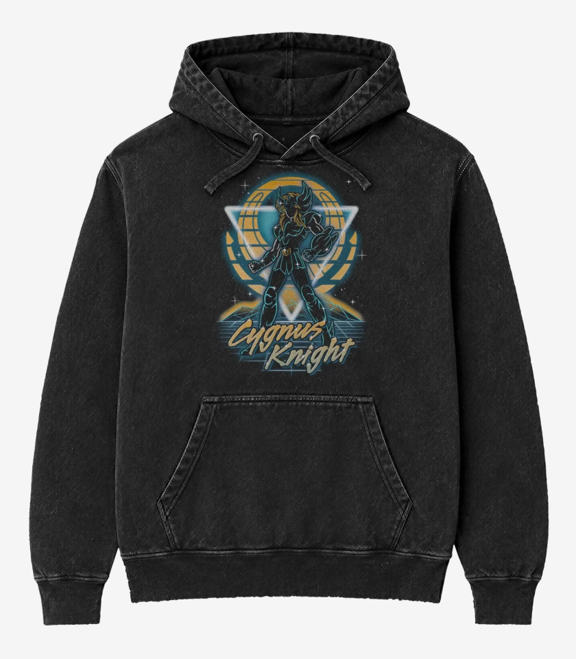 Poleron Canguro Acid Wash Negro de Cisne