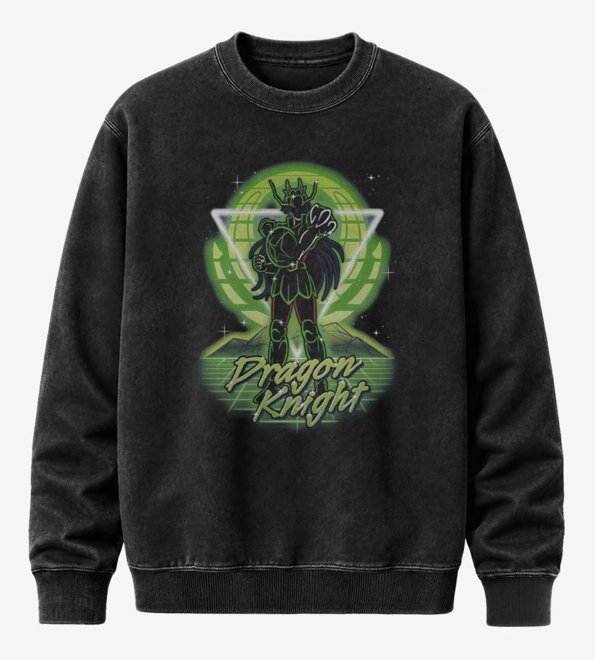 Poleron Polo Acid Wash Negro de Dragon