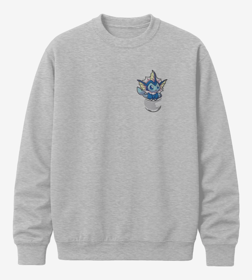Poleron polo Gris Melange de Vaporeon Bolsillo