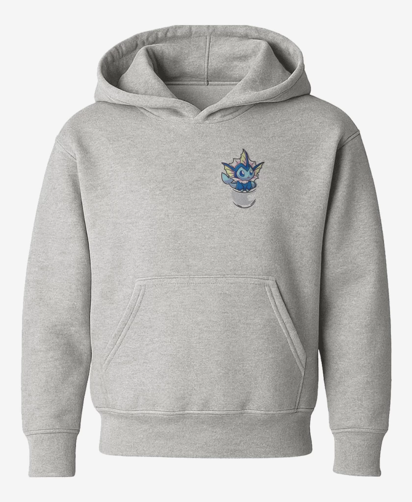 Poleron de niño Gris Melange de Vaporeon Bolsillo