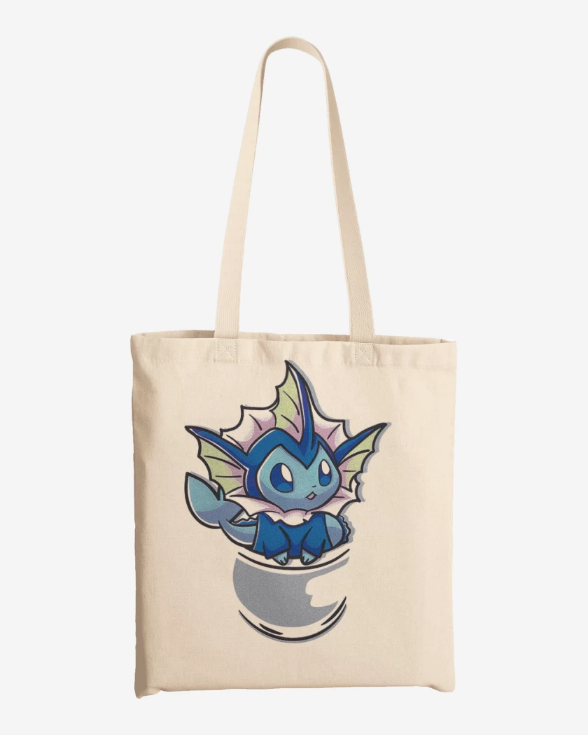 Totebag Blanco de Vaporeon Bolsillo
