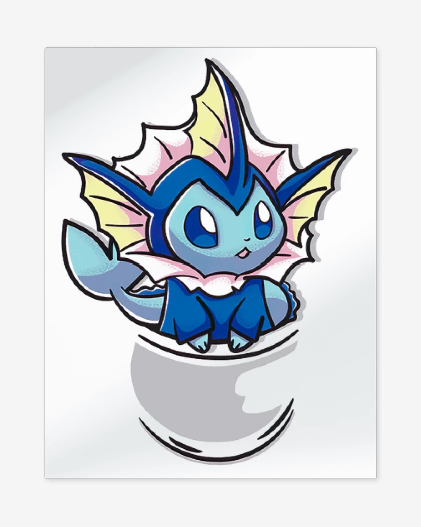 Print metalico Blanco de Vaporeon Bolsillo