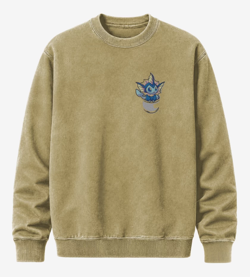 Poleron Polo Acid Wash Beige de Vaporeon Bolsillo