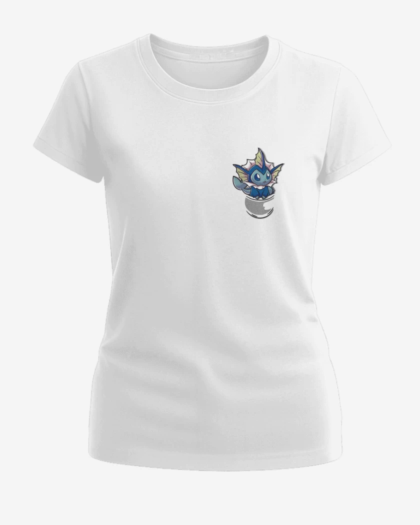 Polera de Mujer Blanco de Vaporeon Bolsillo