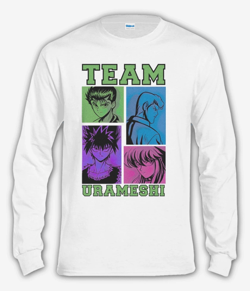Polera manga larga Blanco de Team urameshi